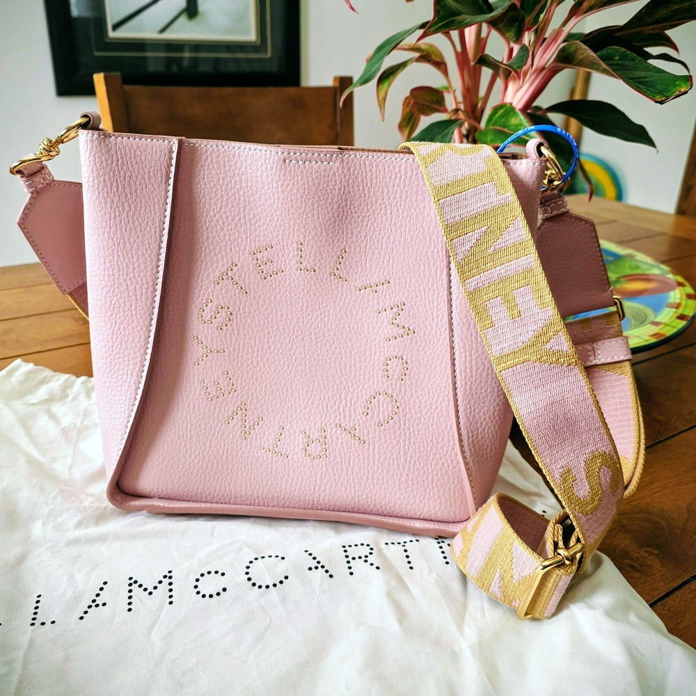 Stella McCartney Pink  Crossbody Bag  with Studded Circular Logo